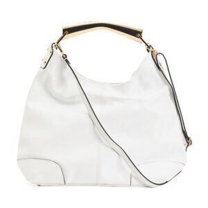 CHEVAL Made In Italy Leather Hobo With Metal Hardware Strap